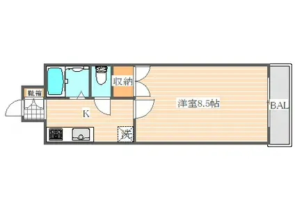 ロイヤル博多駅東(1K/10階)の間取り写真