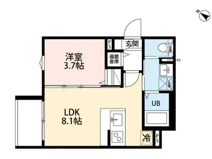 ASSO 東所沢(1LDK/1階)の間取り写真