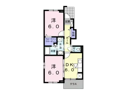 グラン ソーレI(2DK/1階)の間取り写真