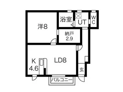 東北新幹線 くりこま高原駅 徒歩62分 2階建 築15年(1LDK/1階)の間取り写真