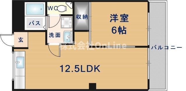 コーポ陣内I(1LDK/2階)の間取り写真