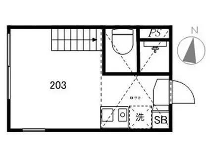 ハーモニーテラス西新小岩II(ワンルーム/2階)の間取り写真