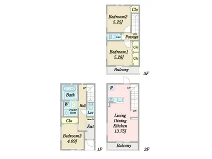ラルジュ大島(3LDK/1階)の間取り写真