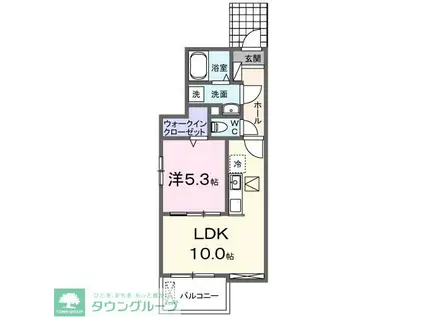 プロスペクト大日(1LDK/1階)の間取り写真