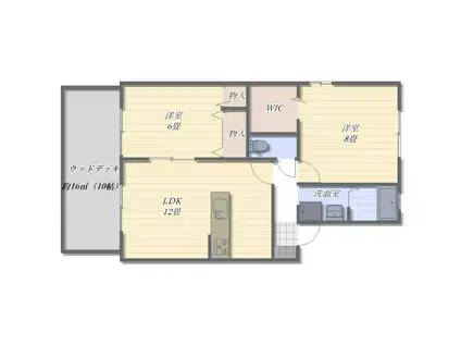 GRAND CHARIOT D(2LDK/1階)の間取り写真