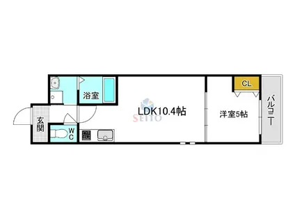 フジパレス吹田垂水町III番館(1LDK/2階)の間取り写真