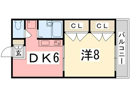 E-MATE(1DK/1階)の間取り写真