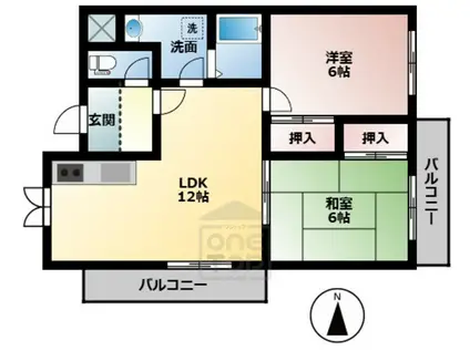 ファミール2号館(2LDK/2階)の間取り写真