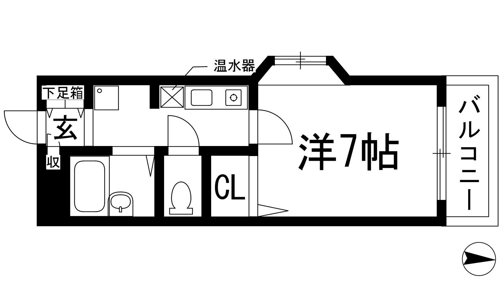 リバティハイム櫻井Ⅱ(1K/2階)の間取り写真