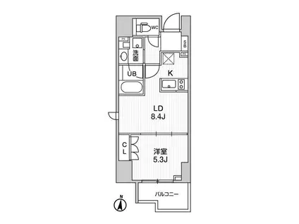 シーズンフラッツ両国(1LDK/11階)の間取り写真