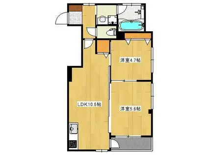 アヴェニール錦ヶ丘(2LDK/3階)の間取り写真