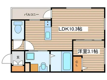 I`LL BE清水白壁(1LDK/3階)の間取り写真