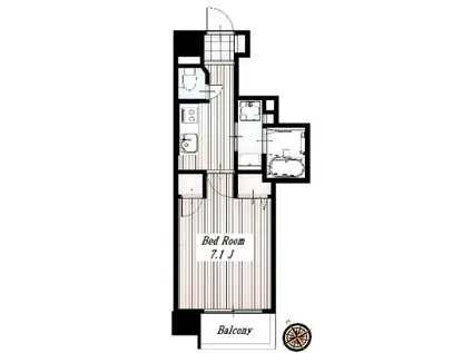 柏808タワー(1K/4階)の間取り写真