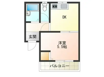 リブ三恵(1DK/4階)の間取り写真