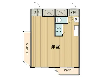 カリフォルニアリバー(ワンルーム/1階)の間取り写真