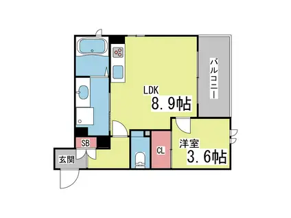 COMFORT御影本町(1LDK/1階)の間取り写真