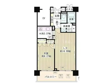 MARSH FIELD YONBANCHO(1LDK/10階)の間取り写真