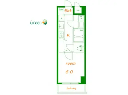 レガーロ平塚(1K/1階)の間取り写真