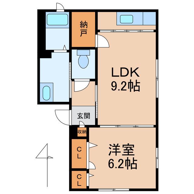 シャーメゾン黒江(1LDK/1階)の間取り写真