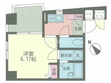 相鉄本線 西横浜駅 徒歩8分 4階建 築21年(1K/4階)の間取り写真