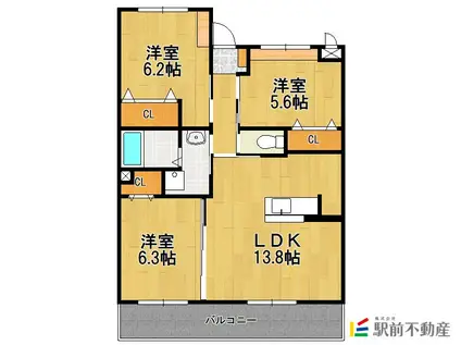 SOPHIA GARDEN(3LDK/3階)の間取り写真