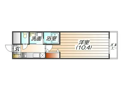 スマイルII番館(1K/1階)の間取り写真