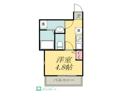 グレイス光風(1K/2階)の間取り写真