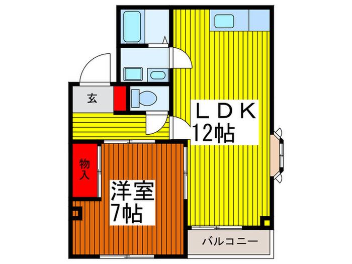 マイフラッツ川口(1LDK/2階)の間取り写真