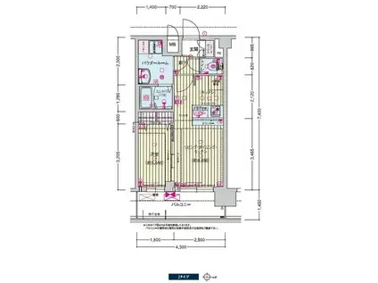 プレサンス天王寺ヴィヴァン(1LDK/10階)の間取り写真