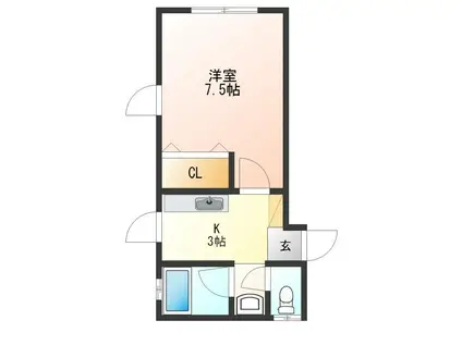 YELL(1K/1階)の間取り写真