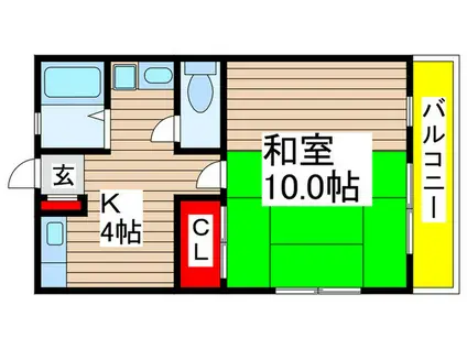 サニーハイツ園生(1K/2階)の間取り写真