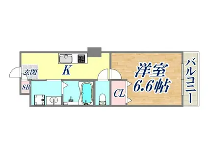 モレス・ヴィラさくら夙川(1K/2階)の間取り写真