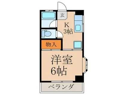 小宮山マンション(1K/3階)の間取り写真