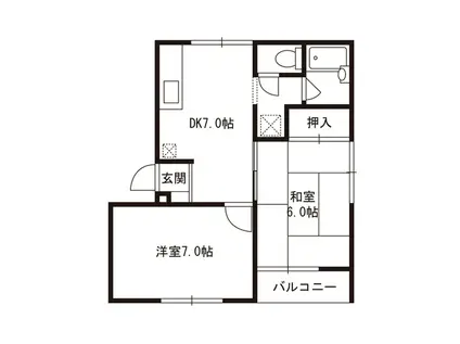 エクレール荻窪 A(2DK/2階)の間取り写真
