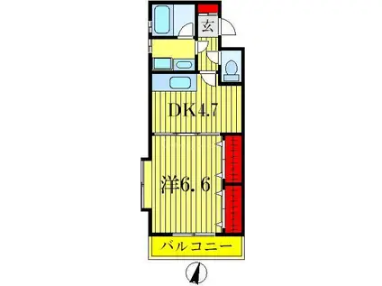 ヴィラージュ(1DK/1階)の間取り写真