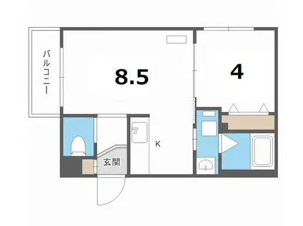 パリスガーデン山の手(1LDK/3階)の間取り写真