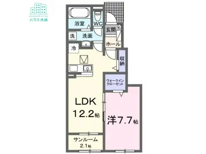 グランフィオーレII(1LDK/1階)の間取り写真