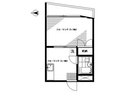 コーポまつば(1K/3階)の間取り写真