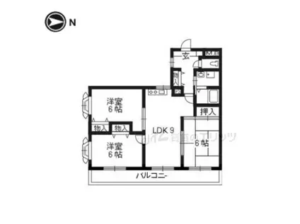 AMS COURT(3DK/2階)の間取り写真