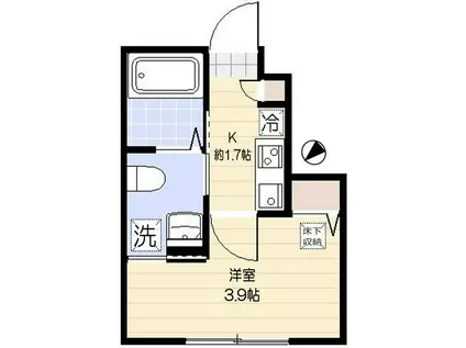 ソルナクレイシア久我山(1K/1階)の間取り写真