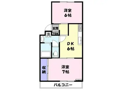 グランドランド(2DK/3階)の間取り写真