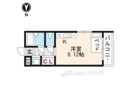 フラワーレジデンスHARE祇園(ワンルーム/1階)の間取り写真