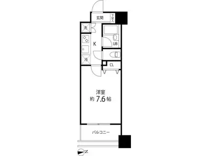 スペーシア秋葉原(1K/9階)の間取り写真