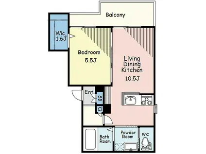 メゾン ヴィルドミール(1LDK/3階)の間取り写真
