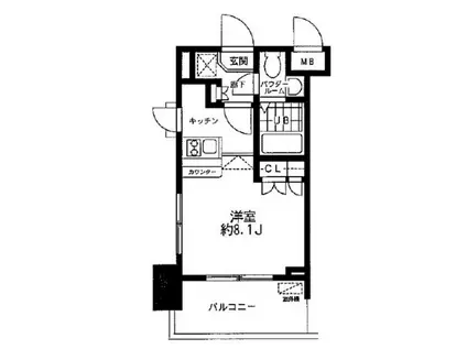 レジディア大森東(ワンルーム/4階)の間取り写真