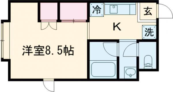 クレディーI(1K/1階)の間取り写真