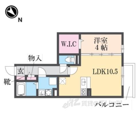 ボンヌ・シャンス DEUX(1LDK/2階)の間取り写真