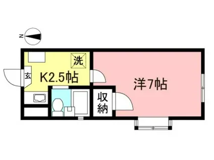 ソワール(1K/2階)の間取り写真