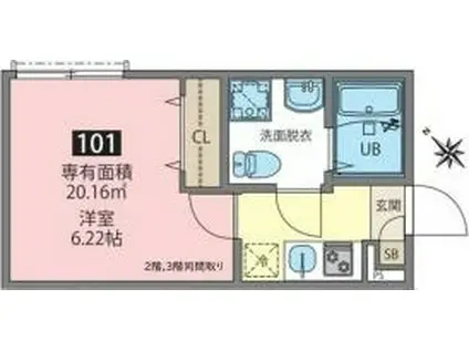 ZENMACHIYA(1K/3階)の間取り写真