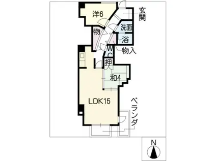カ・ドーロ・ムロガ(2LDK/5階)の間取り写真